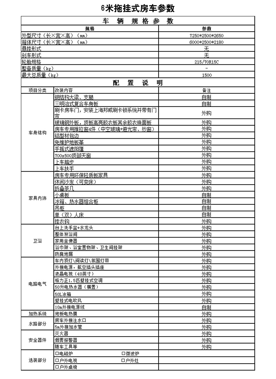 安旭牌6米營地拖掛房車(圖1)